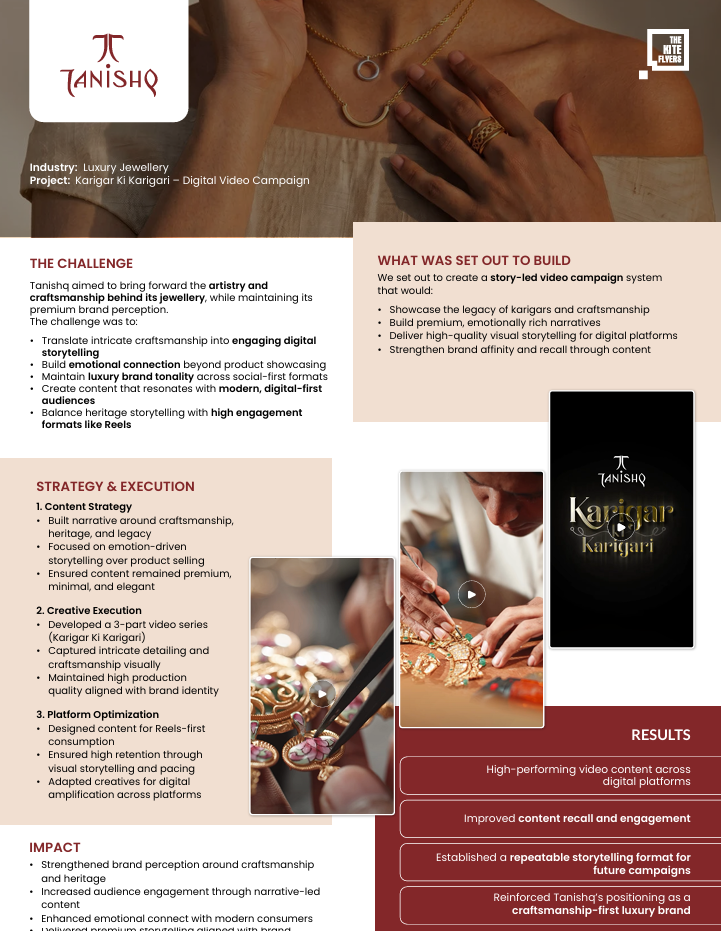 Tanishq Karigar Ki Karigari – Digital Video Campaign
