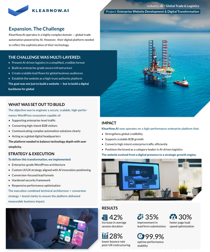KlearNow.AI Enterprise Website & Digital Transformation